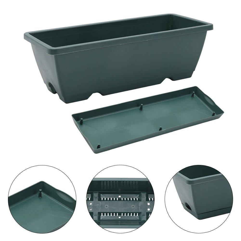 Dark Green - LIFE IDEAS - 10pcs Rectangle Garden Planter Set - 9