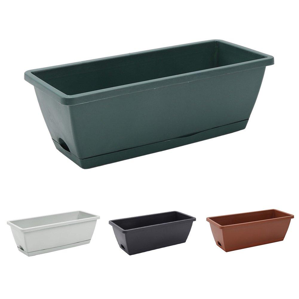 Dark Green - LIFE IDEAS - 10pcs Rectangle Garden Planter Set - 10