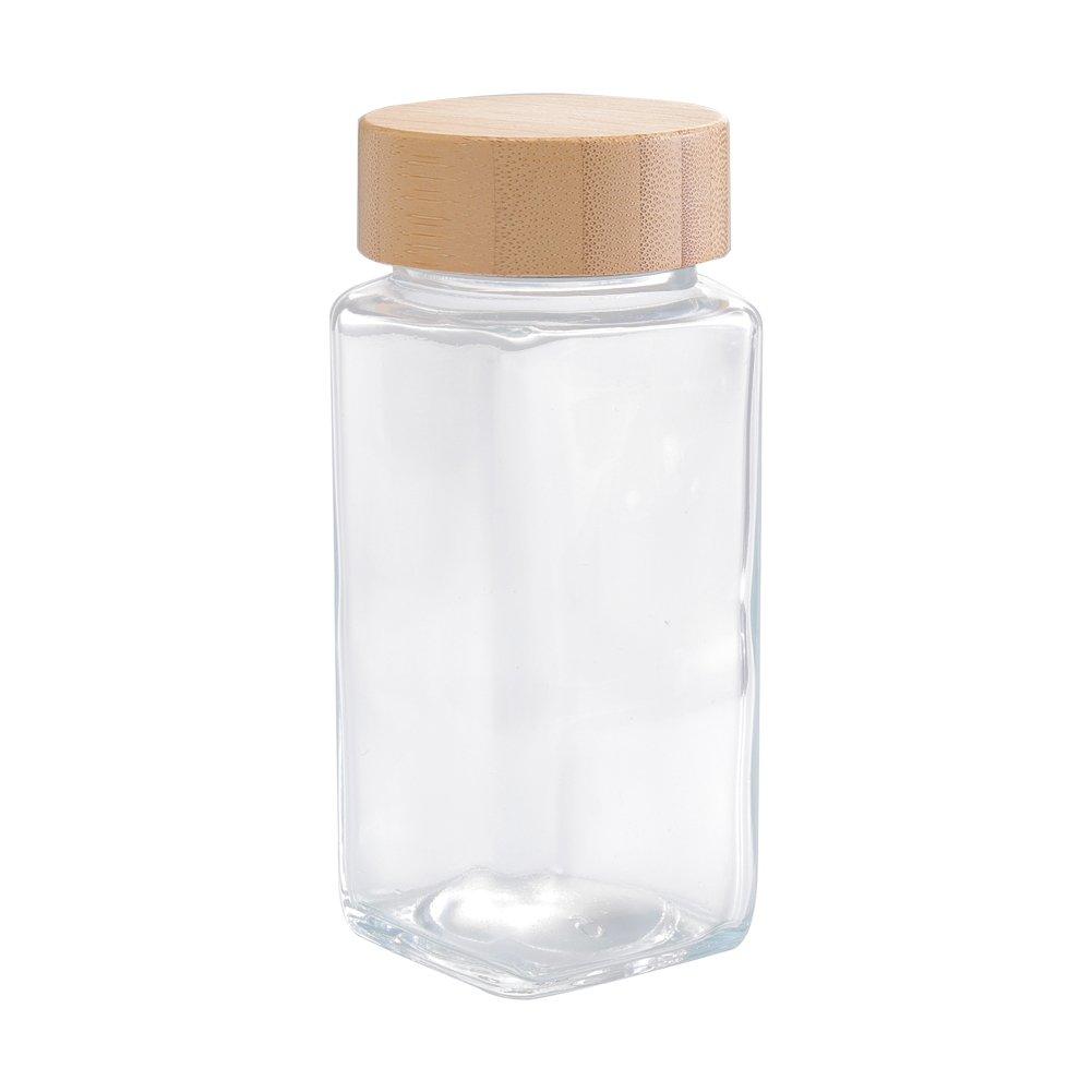 Clear - LIFE IDEAS - 12Pcs Glass Spice Jars with Bamboo Lids Kit - 6