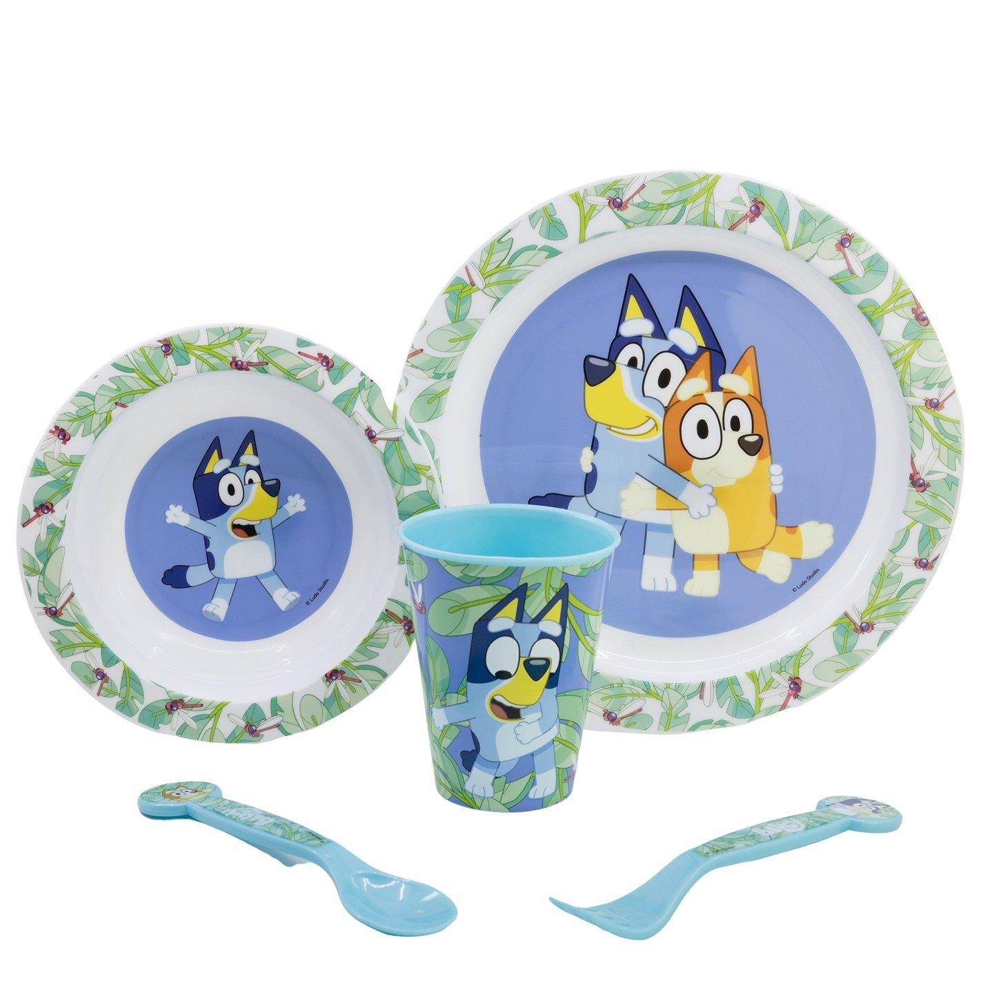 98520(Blue) - Bluey - Dinner Set With 3D Bottle - 3