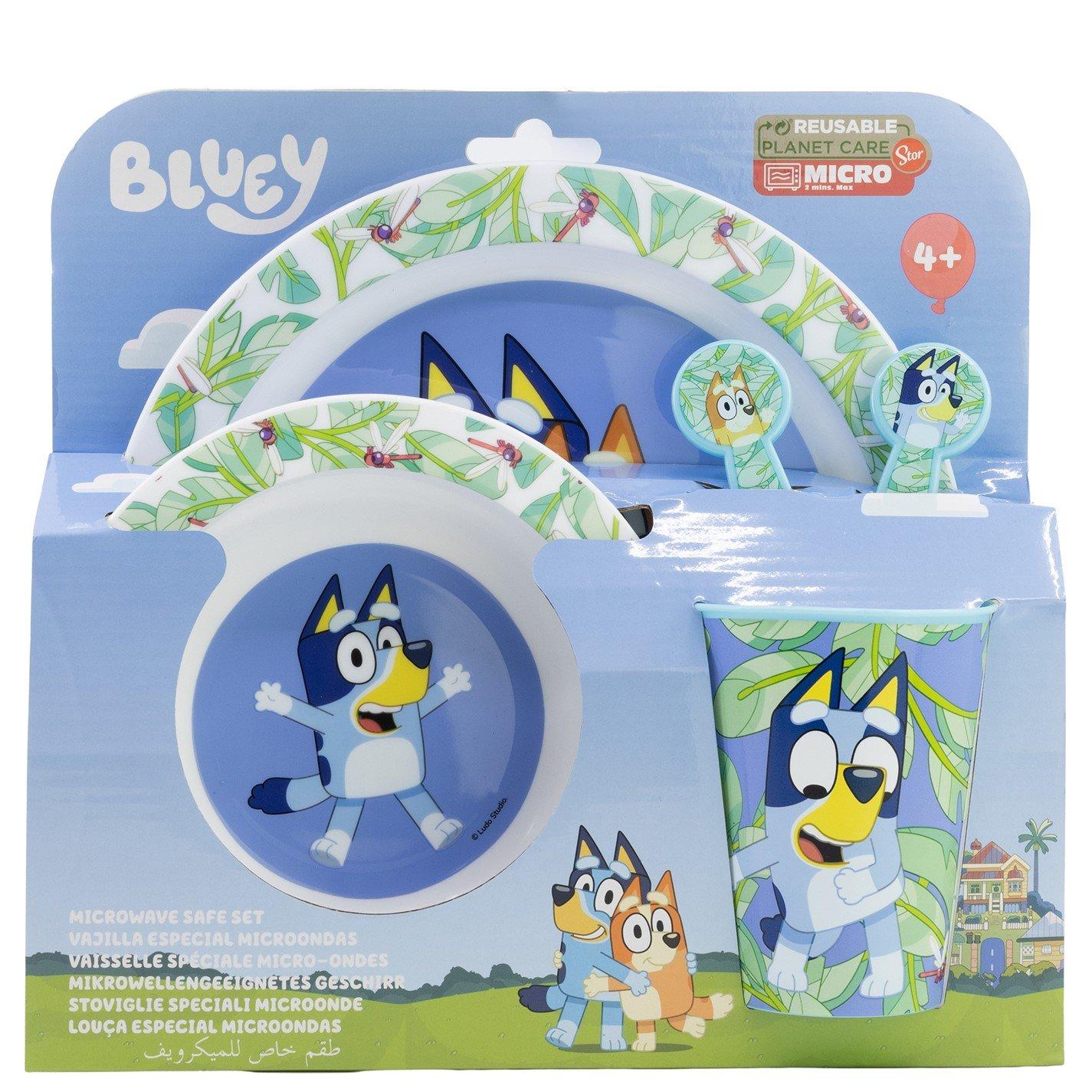 98520(Blue) - Bluey - Dinner Set With 3D Bottle - 6