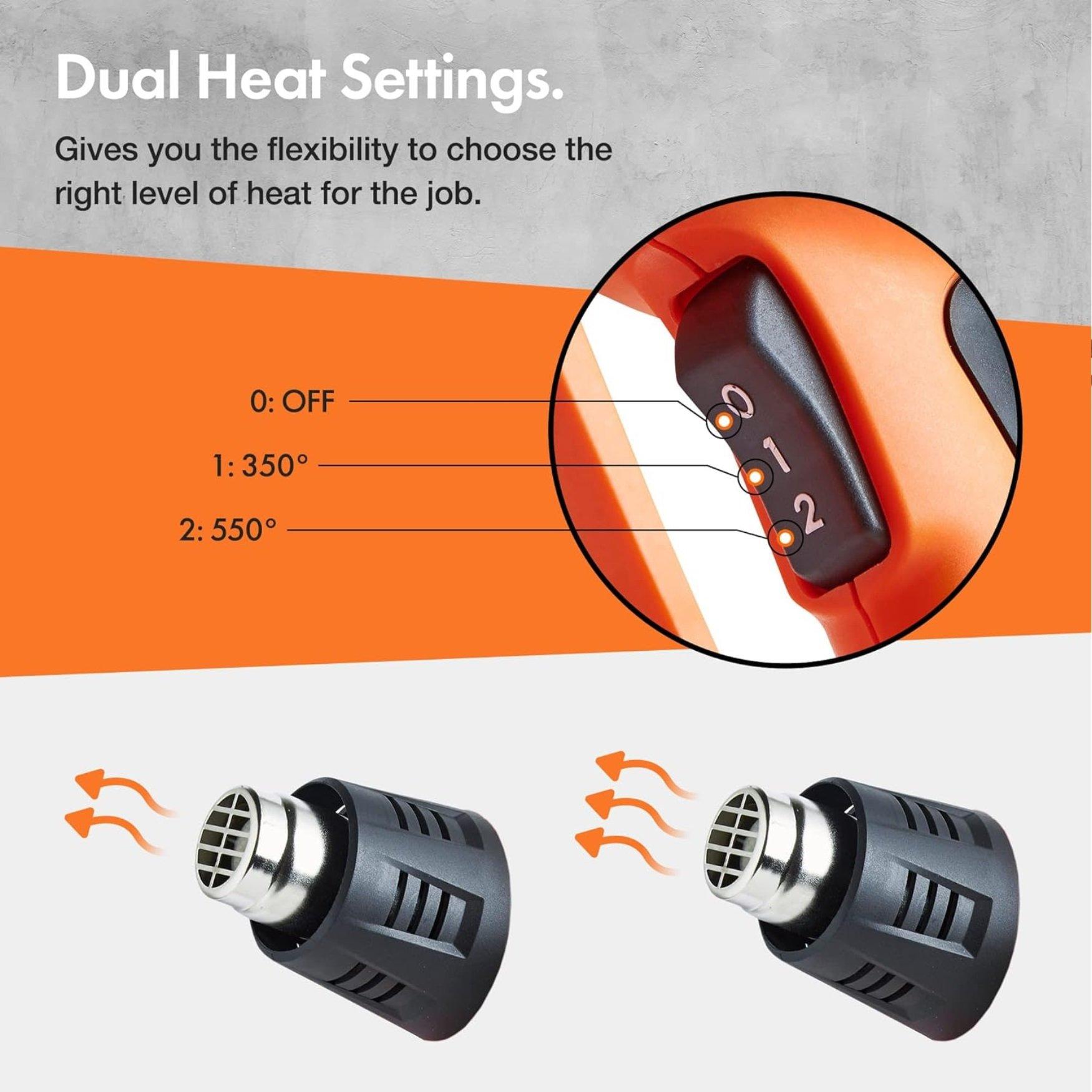 Orange - VonHaus - VonHaus Heat Gun - 2000W 350c & 550c - 2