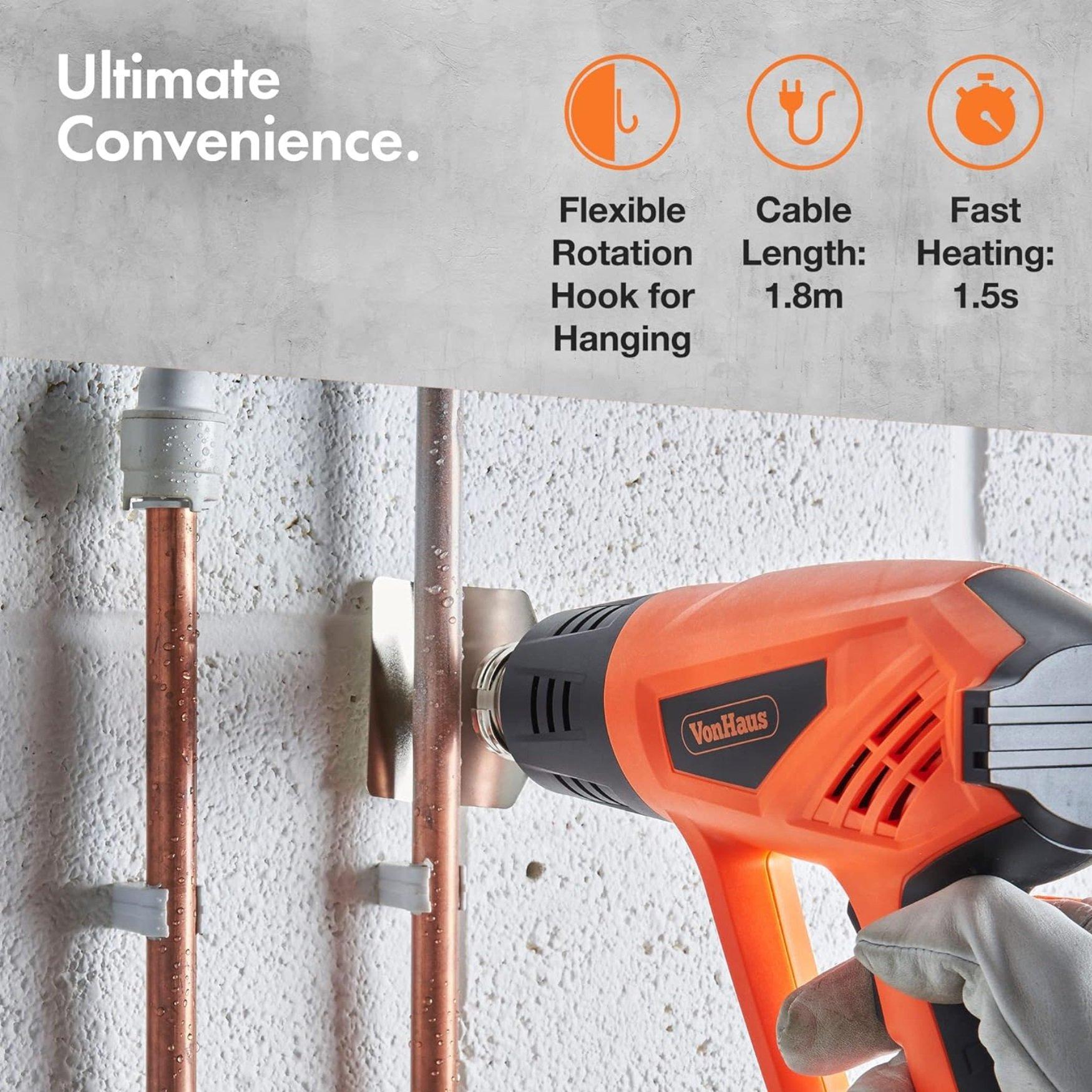 Orange - VonHaus - VonHaus Heat Gun - 2000W 350c & 550c - 6