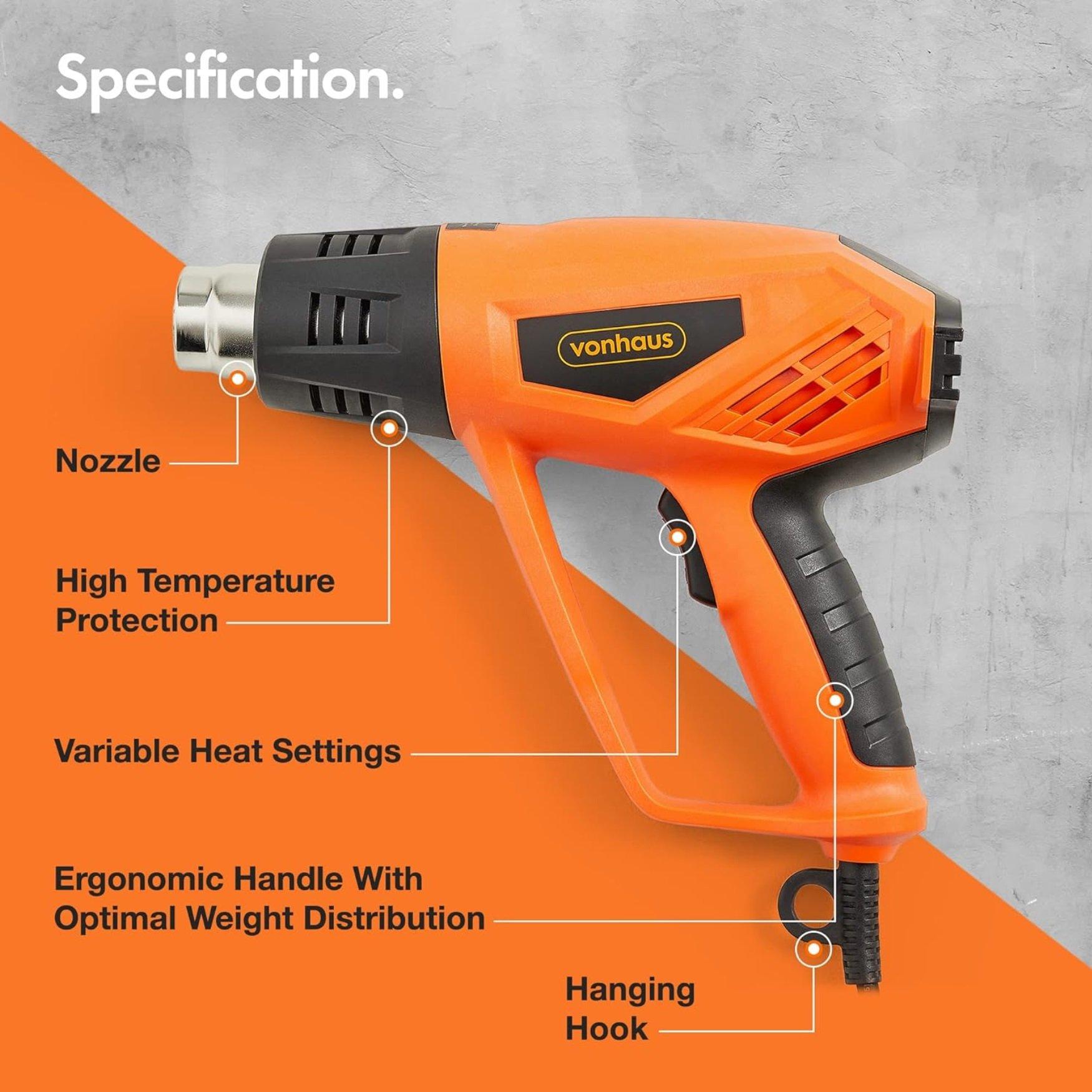 Orange - VonHaus - VonHaus Heat Gun - 2000W 350c & 550c - 8