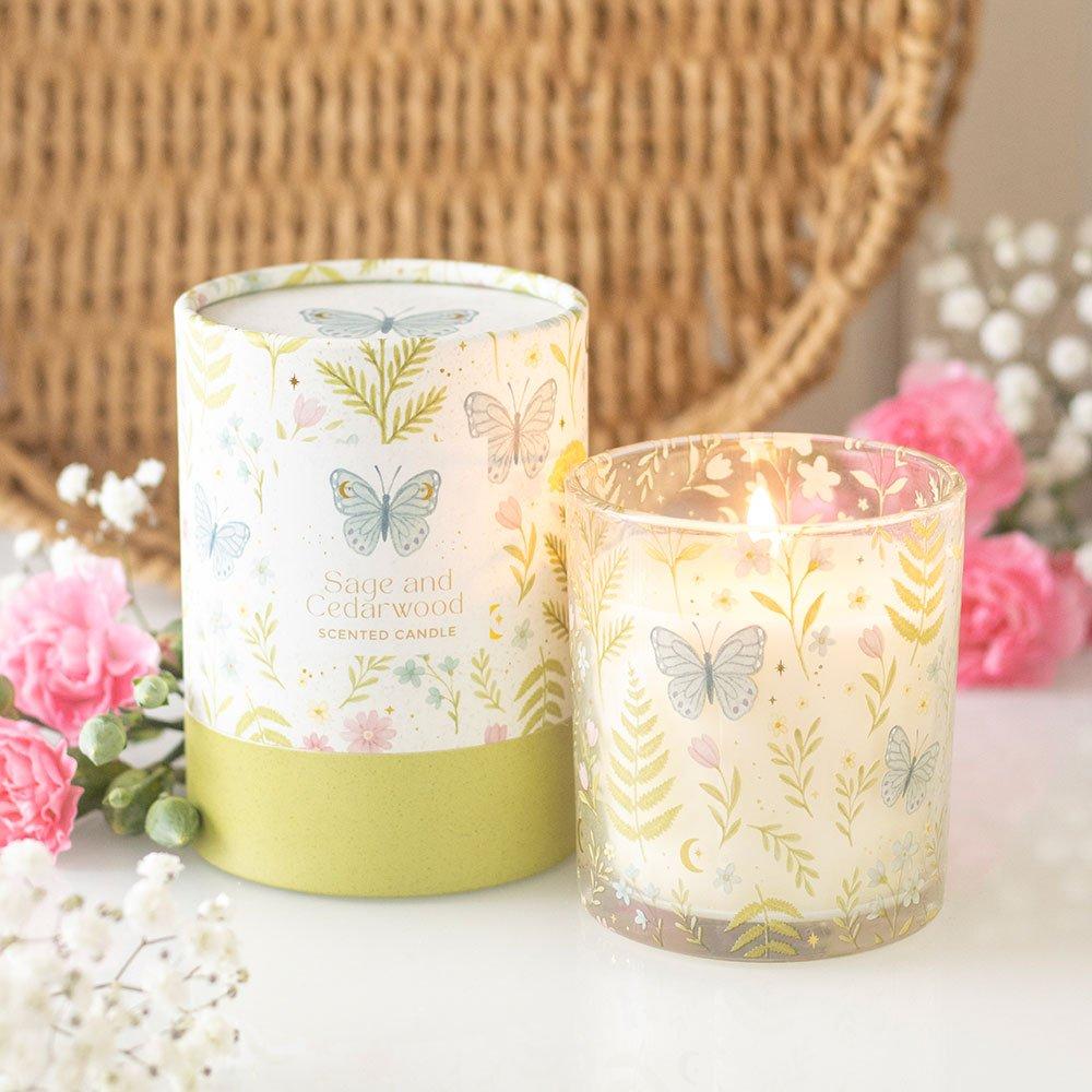 White - Something Different - Luna Bloom Butterfly Sage and Cedarwood Candle - 1