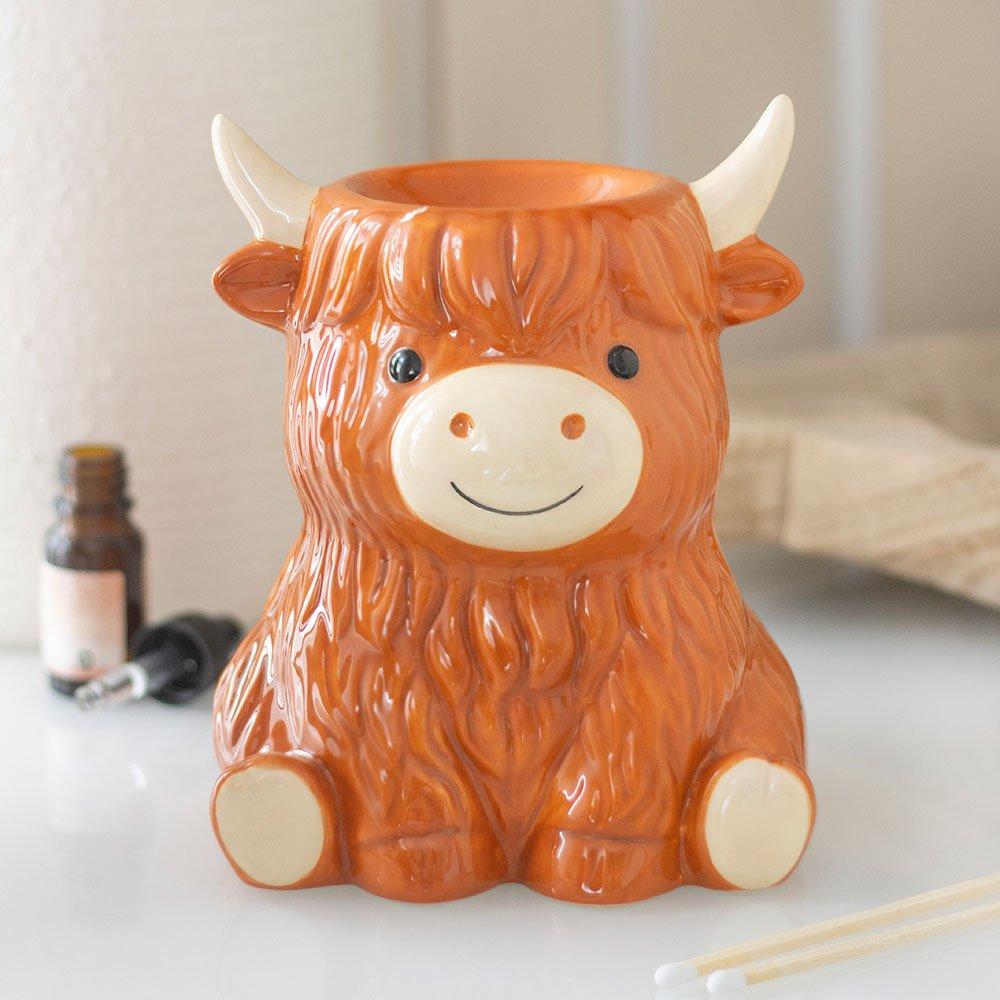 Brown - Something Different - Highland Cow Oil Burner and Wax Warmer - 1