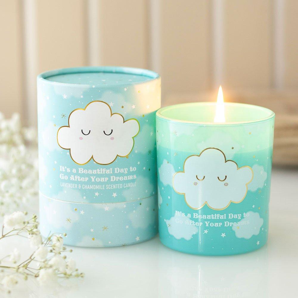Blue - Something Different - Cloud Print Lavender & Chamomile Candle - 1