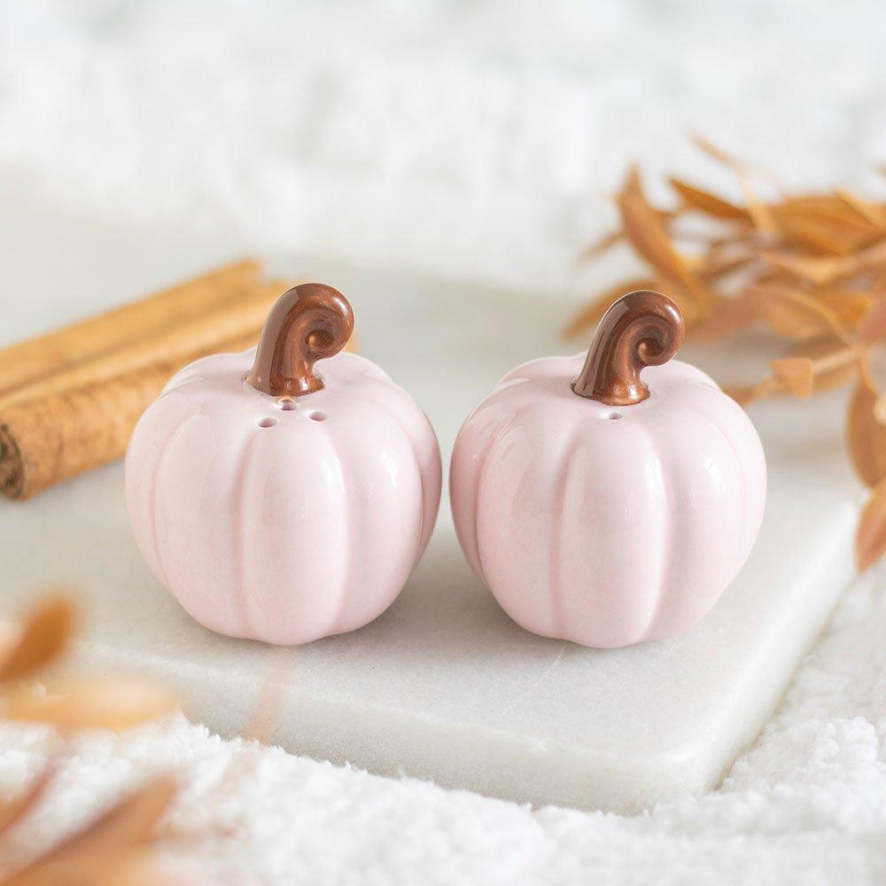 Pink - Something Different - Pink Curly Pumpkin Salt and Pepper Shakers - 1
