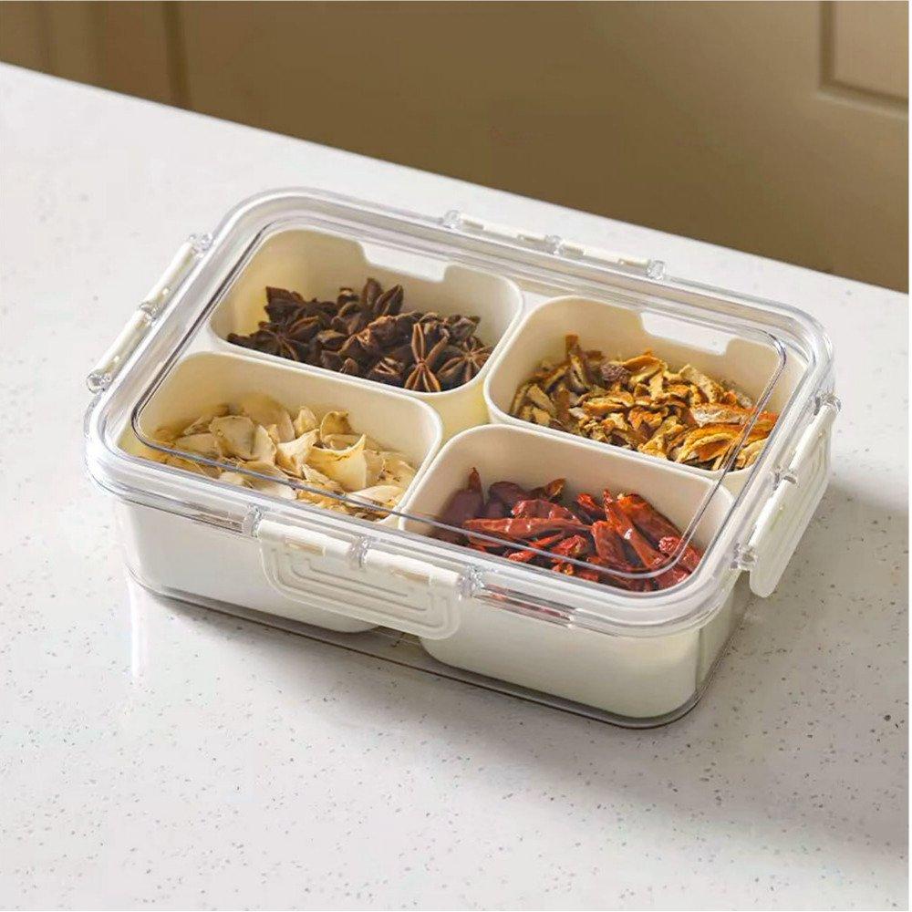 Life Ideas  2Pcs Fridge Storage Container With Lid - White2 - 2x Style2