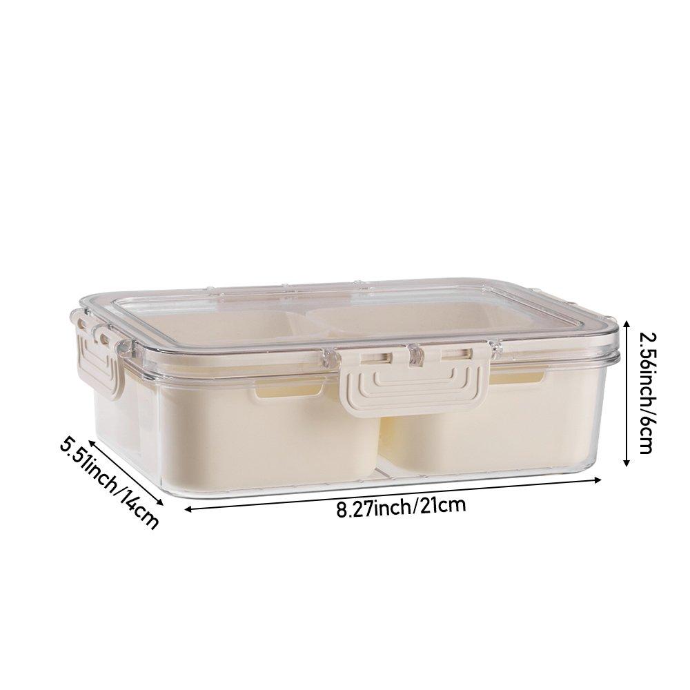 White2 - LIFE IDEAS - 2pcs Fridge Storage Container with Lid - 4