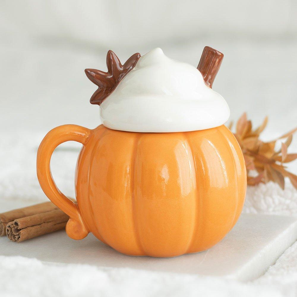 Something Different  Pumpkin Cream Lidded Mug - Orange