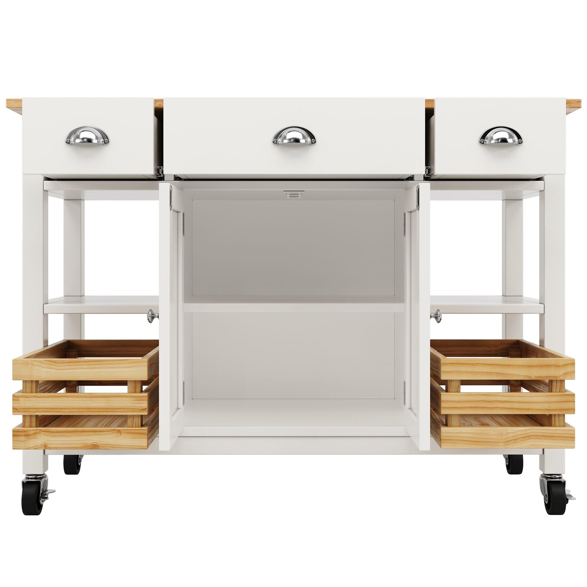 White - Urban Meuble - Modern Storage Basket Cart Urban Style Versatile - 2