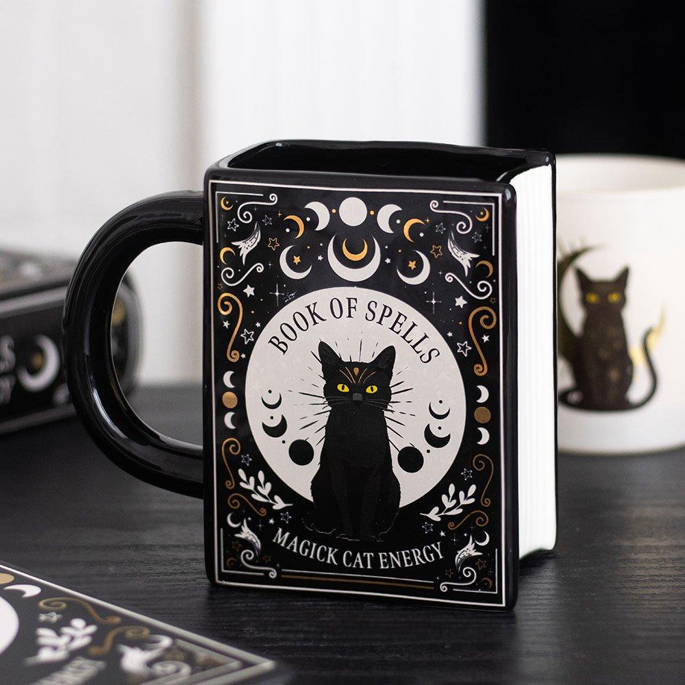 Black - Something Different - Black Cat Magick Book of Spells Book Shaped Mug - 1