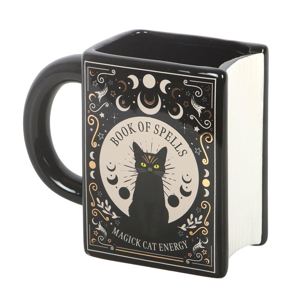Black - Something Different - Black Cat Magick Book of Spells Book Shaped Mug - 2