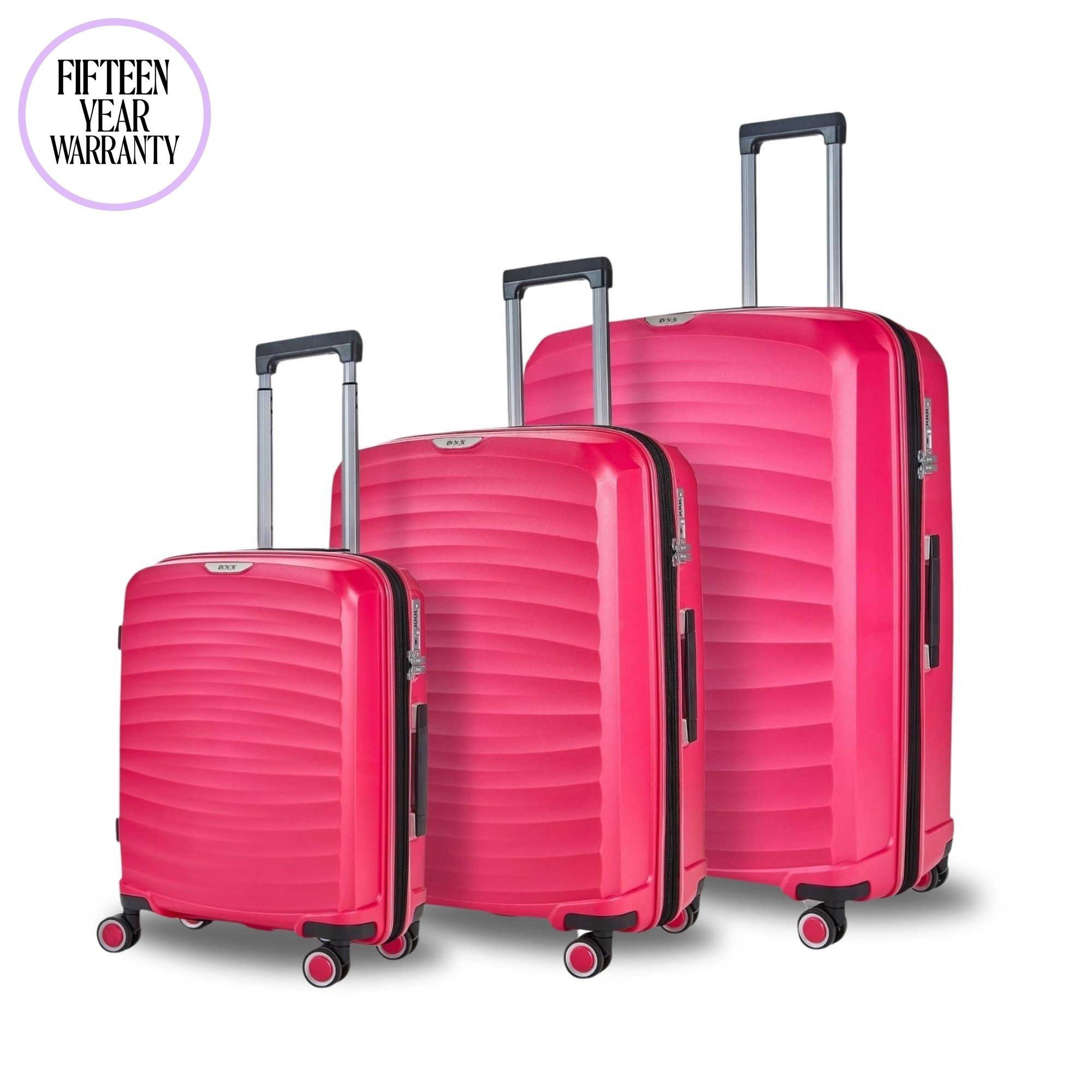 Rock  Sunwave Suitcase Pink - 3pc Set