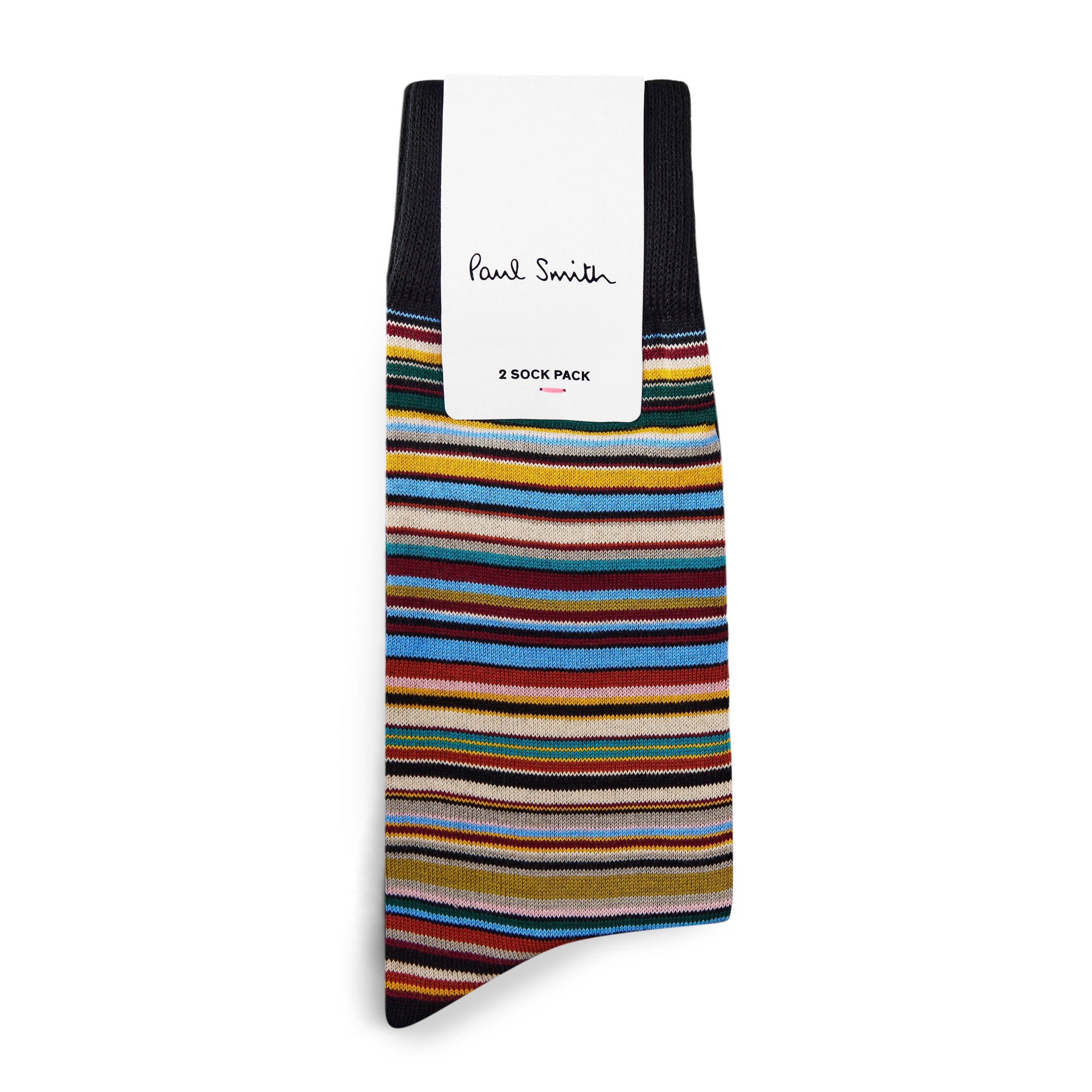 BLACK AND OTHER - Paul Smith - PS SOCKS 2PK SIGNTRE - 2