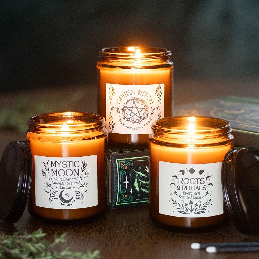 Brown - Something Different - Mystic Moon Sage & Lavender Amber Glass Candle - 5