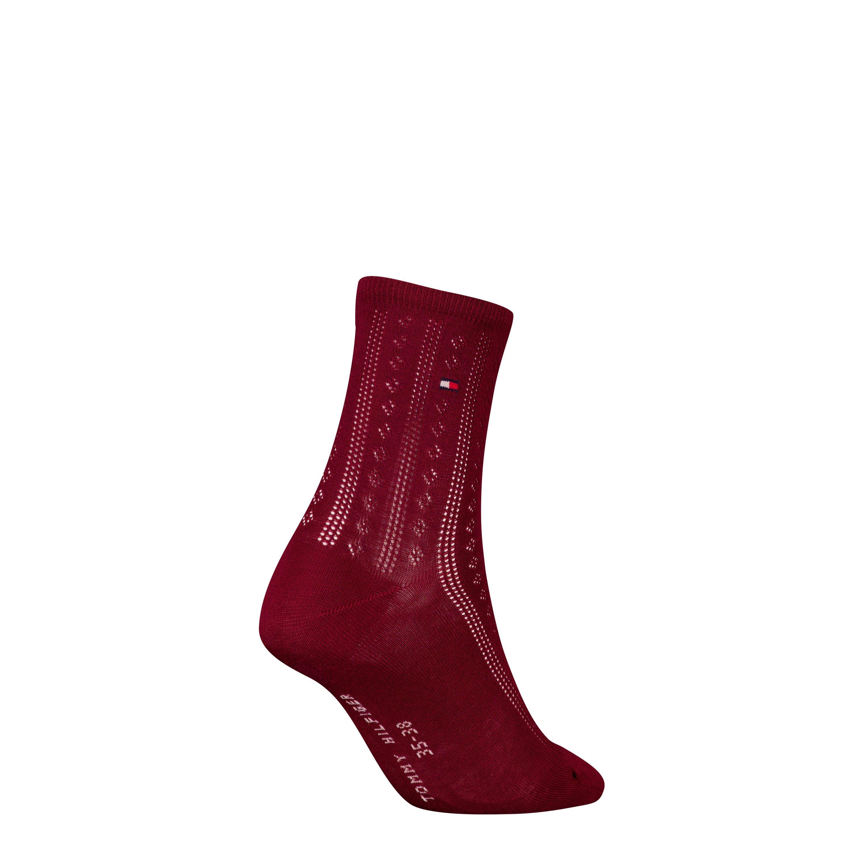 Burgundy - Tommy Hilfiger - Women's Quarter Socks - 2