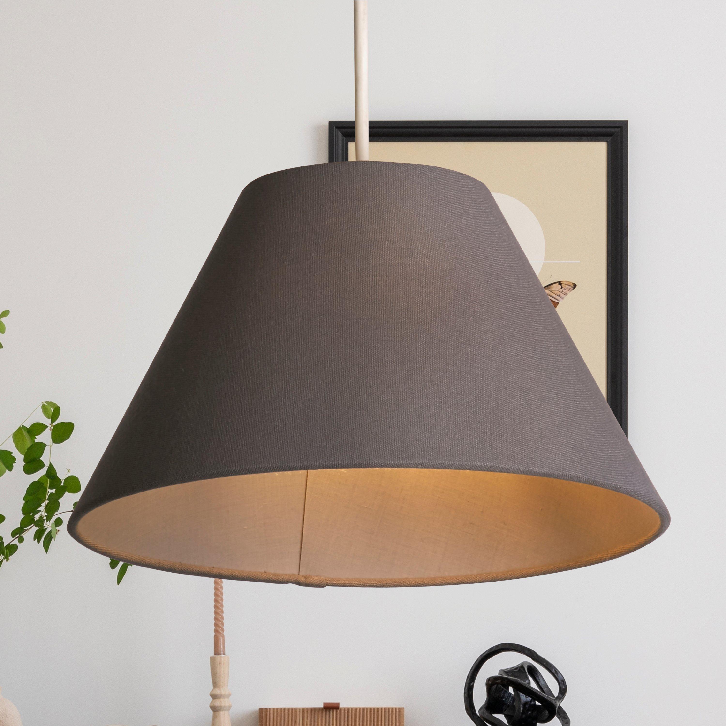 Lighting Collection  Luna Linen Tapered Shade Grey
