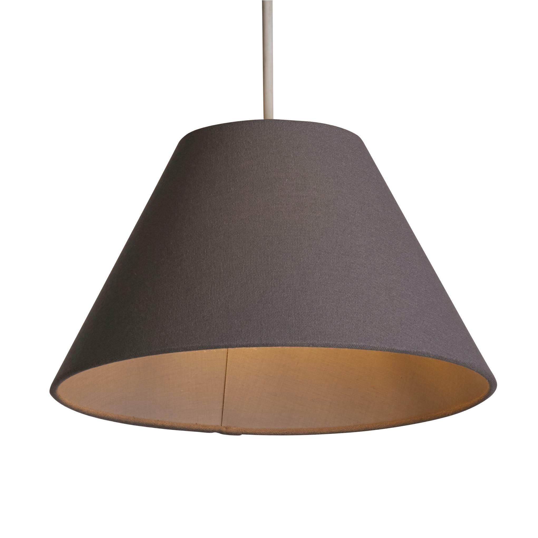 Grey - Lighting Collection - Luna Linen Grey Tapered Shade - 2