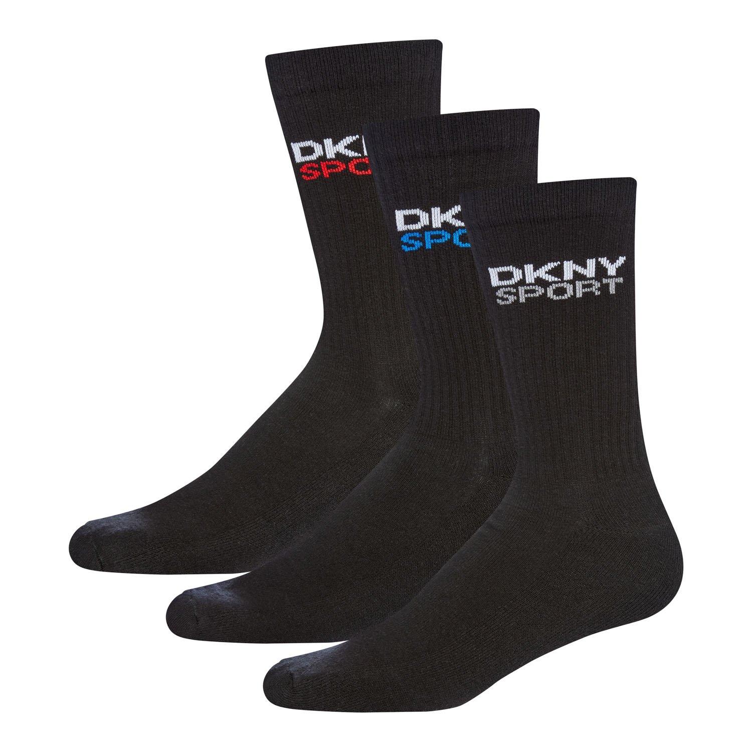 Dkny Men's 3 Pack Sport Socks Dogwood - Black - Mens 7-11