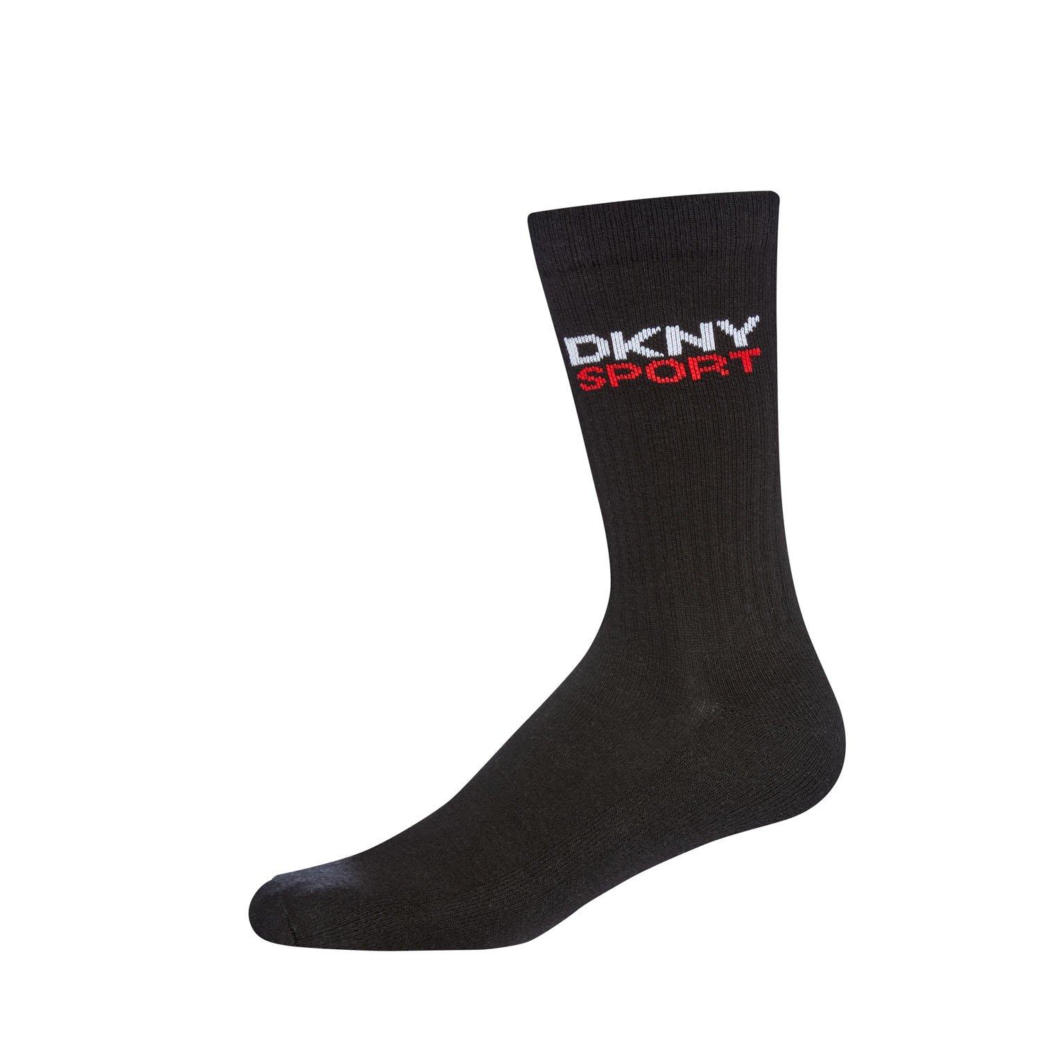 Black - DKNY - 3 pack Mens Sport Socks Dogwood - 2
