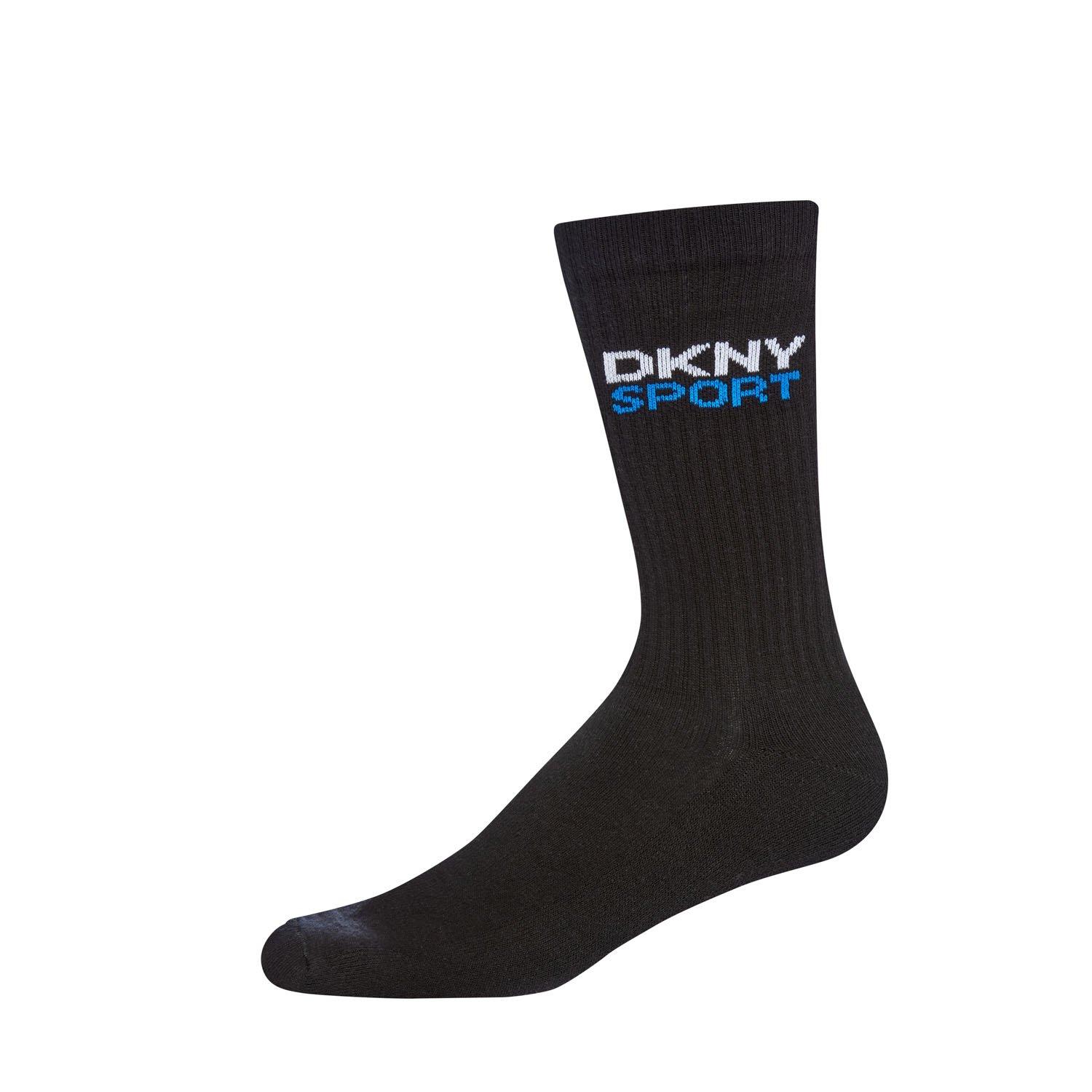 Black - DKNY - 3 pack Mens Sport Socks Dogwood - 3