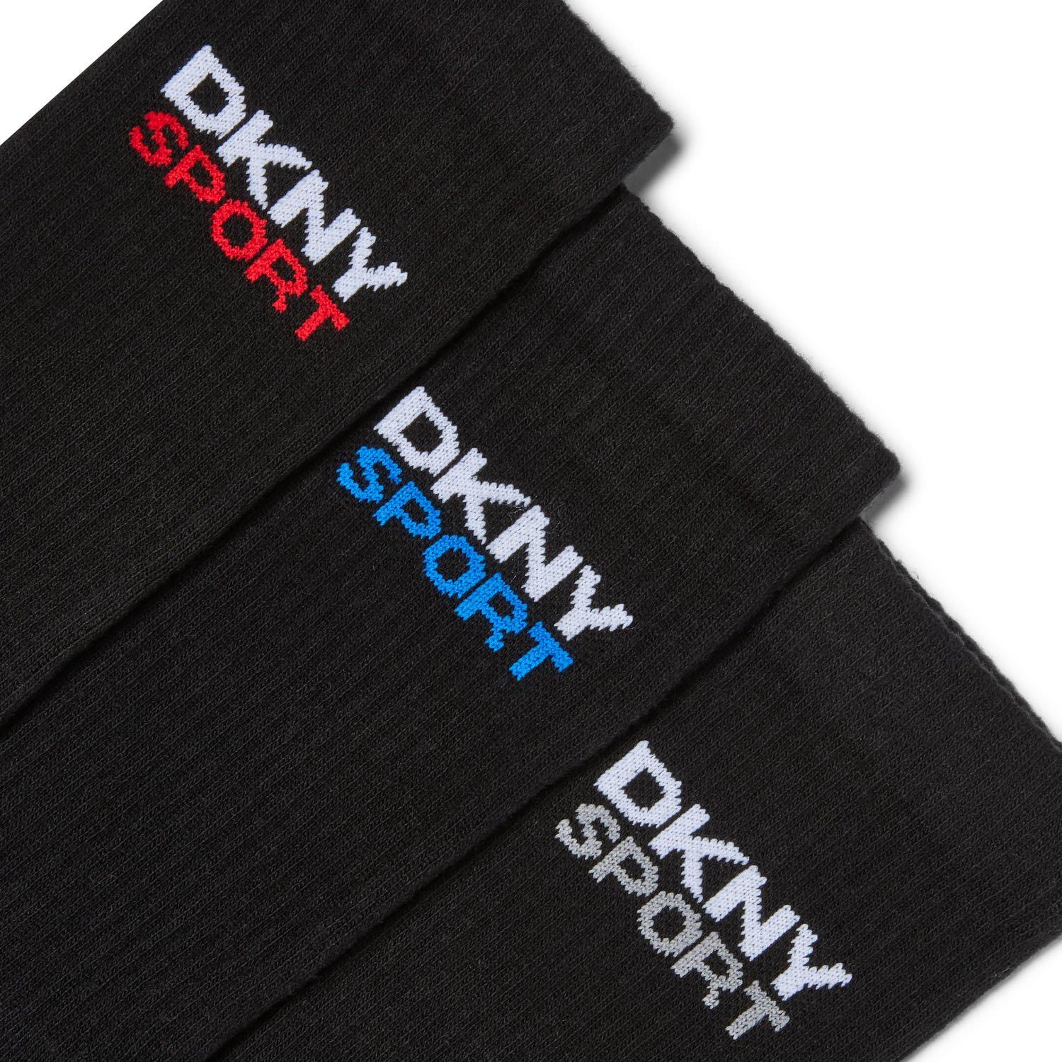 Black - DKNY - 3 pack Mens Sport Socks Dogwood - 6
