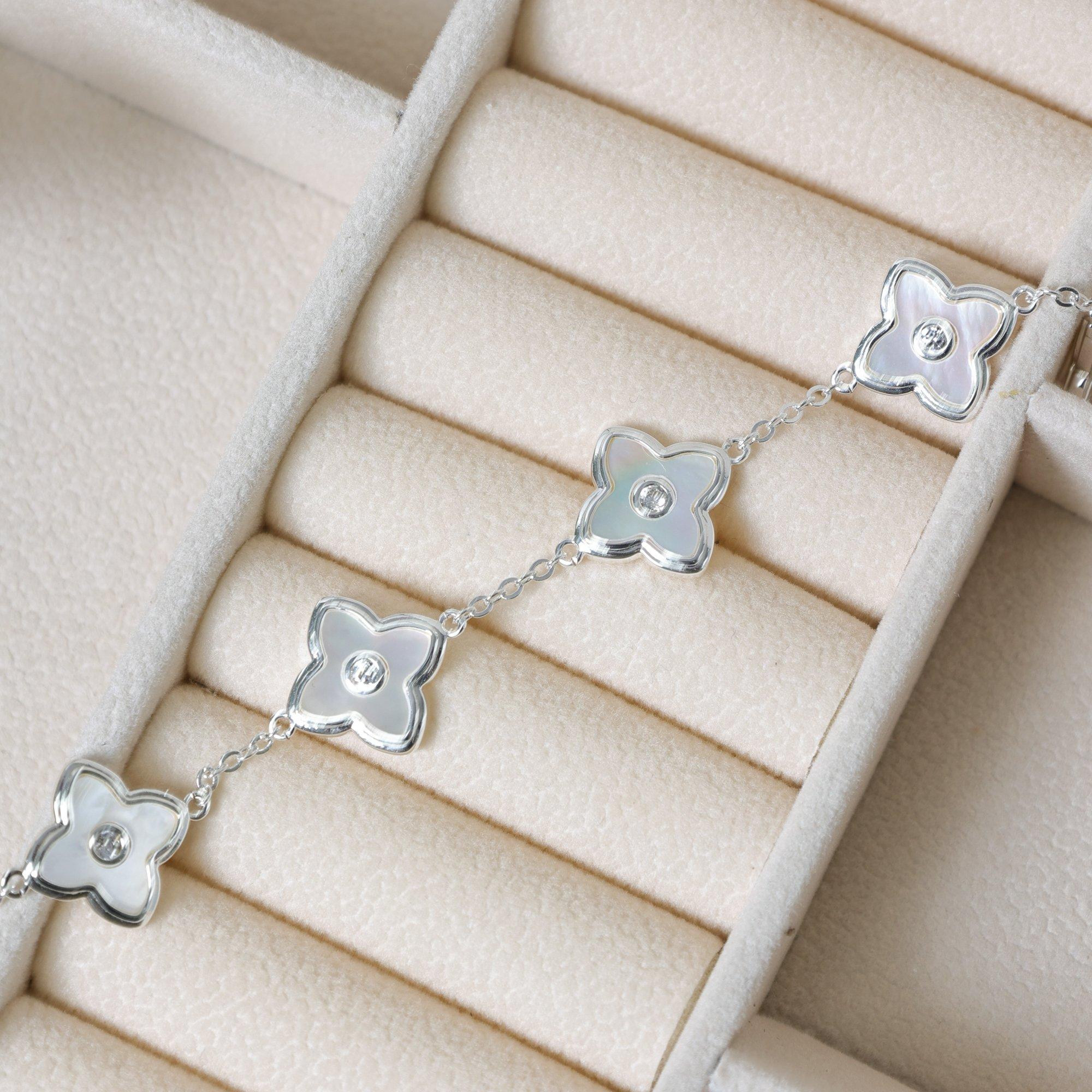 Silver - Jon Richard - Silver Plated and Mother of Pearl Clover Bracelet - 3