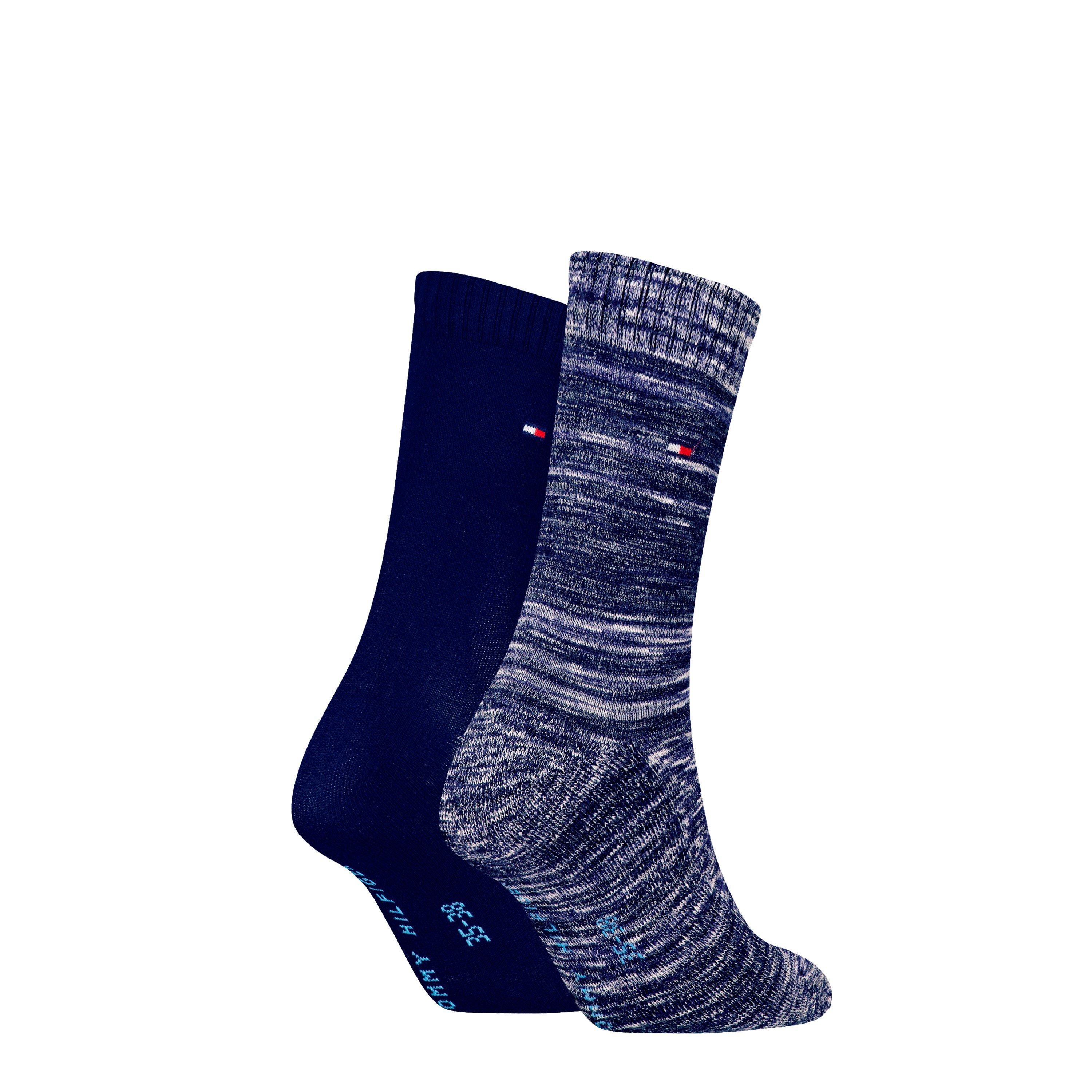Navy - Tommy Hilfiger - Embroidered Trainer Socks 2-Pack - 2
