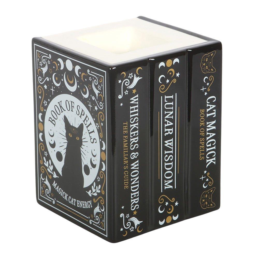 Black - Something Different - Black Cat Book of Spells Oil Burner and Wax Warmer - 2