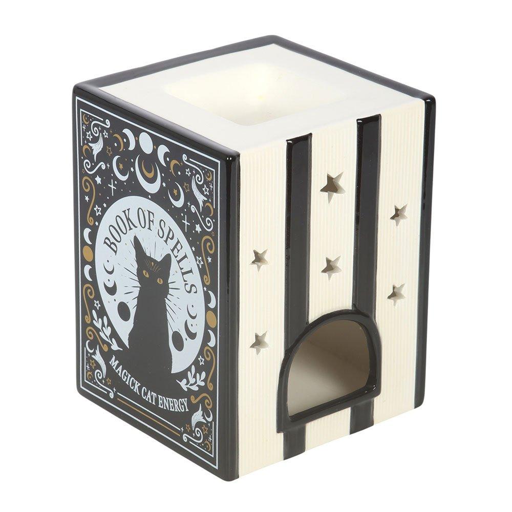 Black - Something Different - Black Cat Book of Spells Oil Burner and Wax Warmer - 4