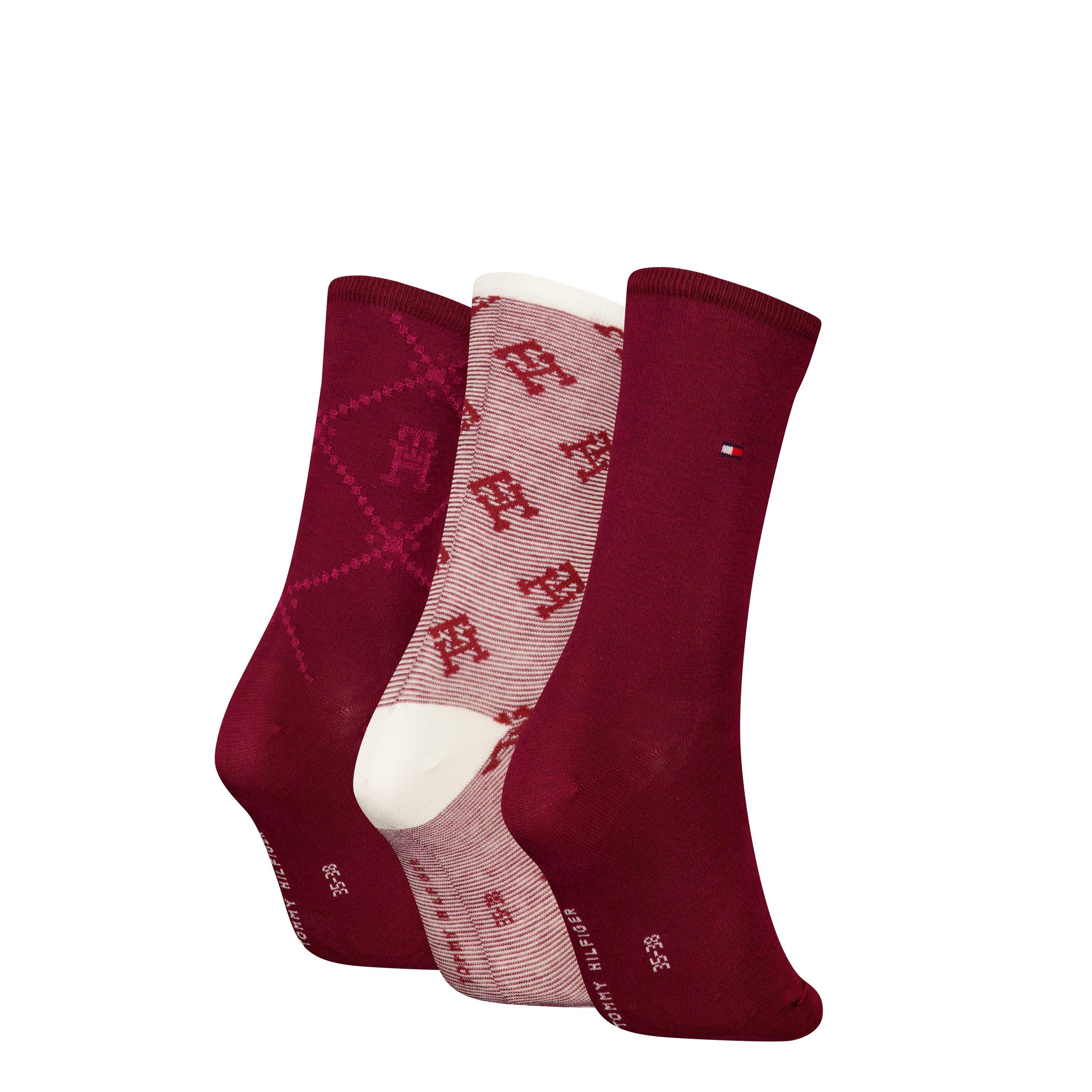 Rojo carmesí - Tommy Hilfiger - Women's Crew Socks - 2