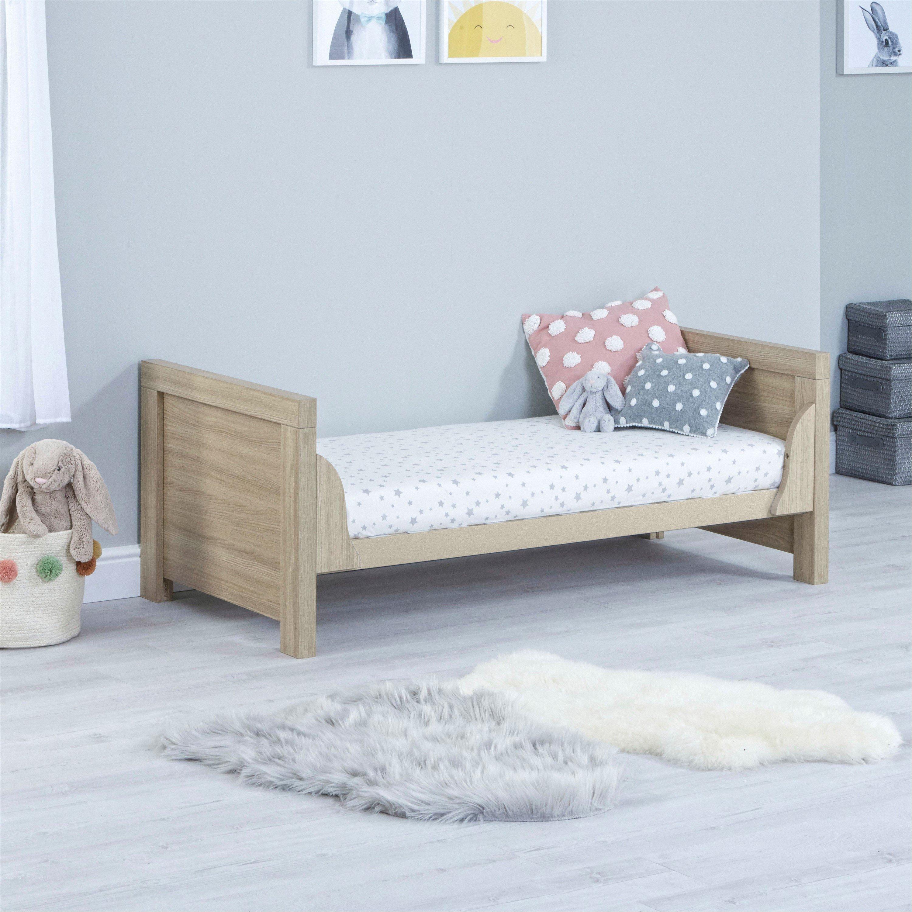 Oak White - Babymore - Babymore Luno Cot Bed - 3