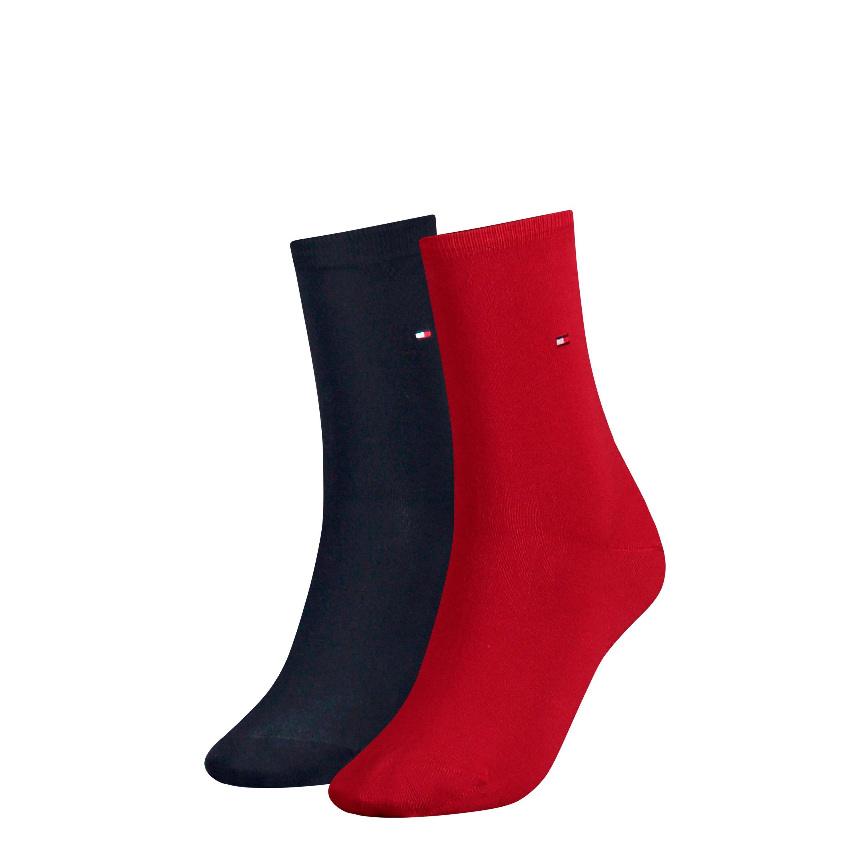 Tommy Red - Tommy Hilfiger - Women's Ribbed Crew Socks