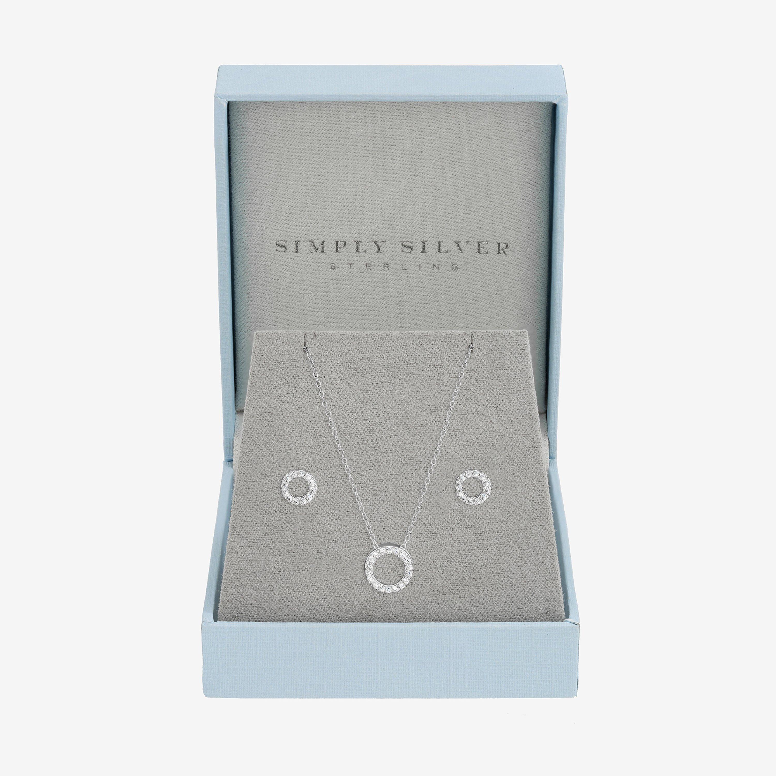 Silver - Simply Silver - 925 Sterling Silver Plated Open Circle Set - 1