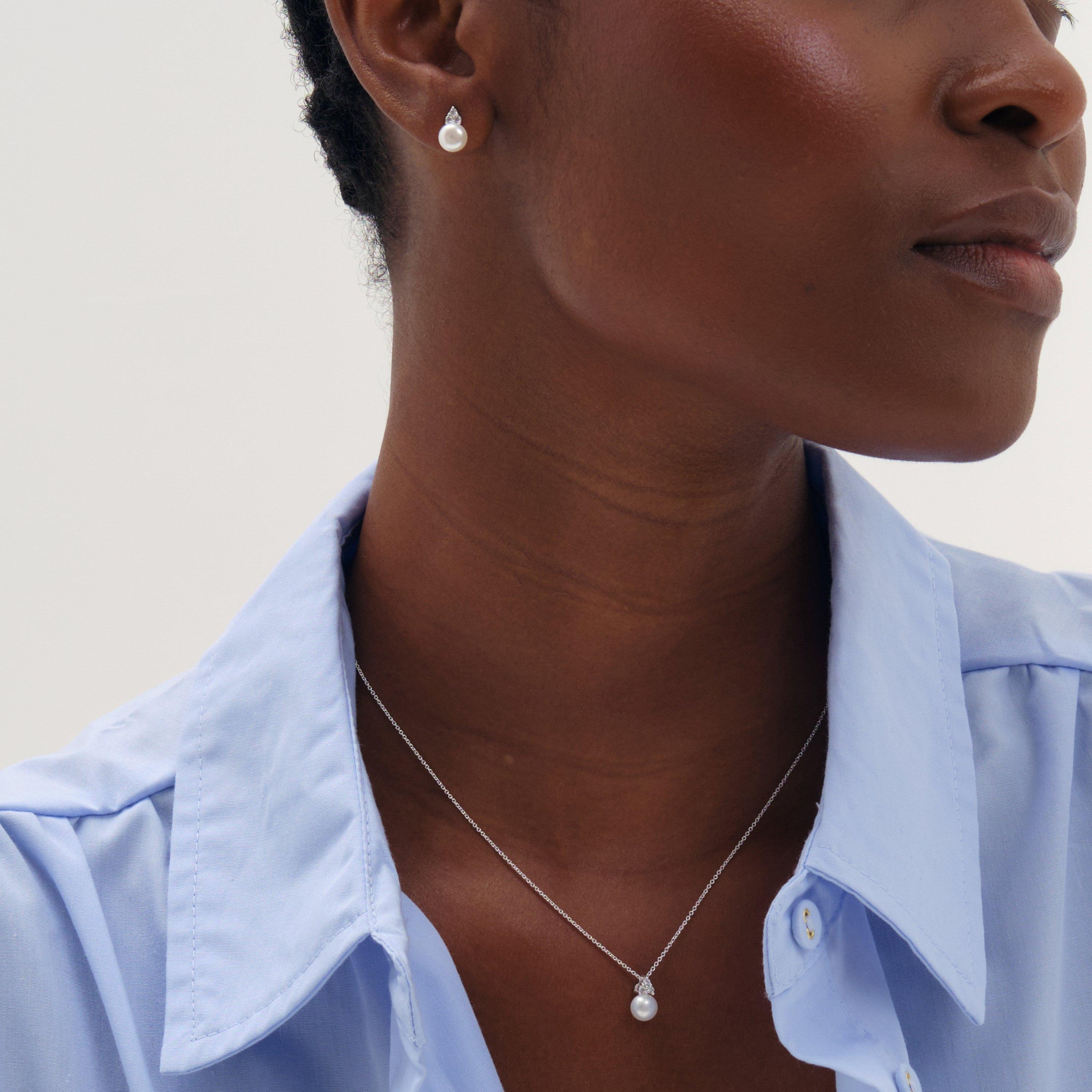 Silver - Simply Silver - 925 Sterling Silver Plated Freshwater Pearl Set - 3