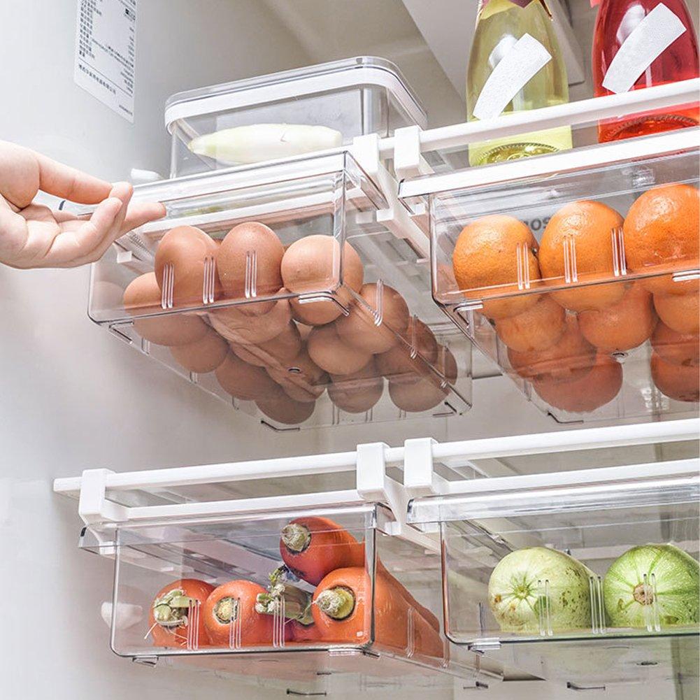 Clear - LIFE IDEAS - 2pcs Pull Out Fridge Drawer Organiser - 11
