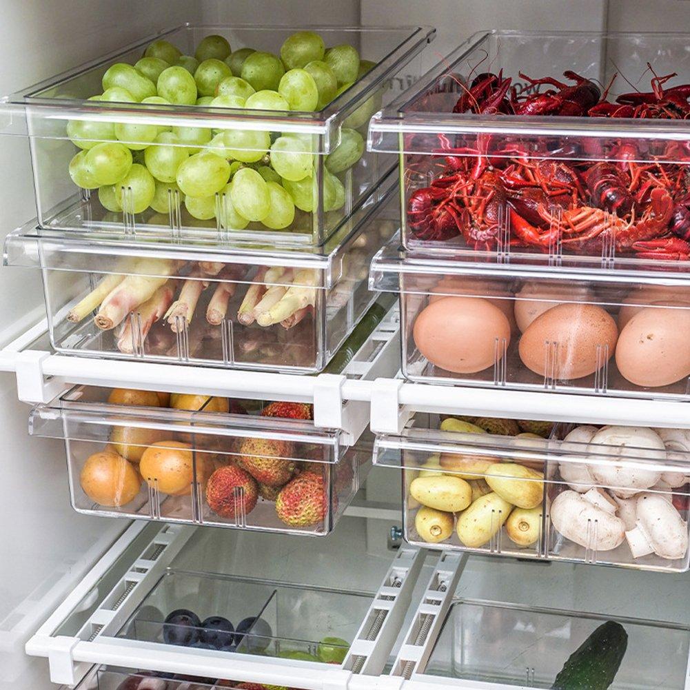 Clear - LIFE IDEAS - 2pcs Pull Out Fridge Drawer Organiser - 13