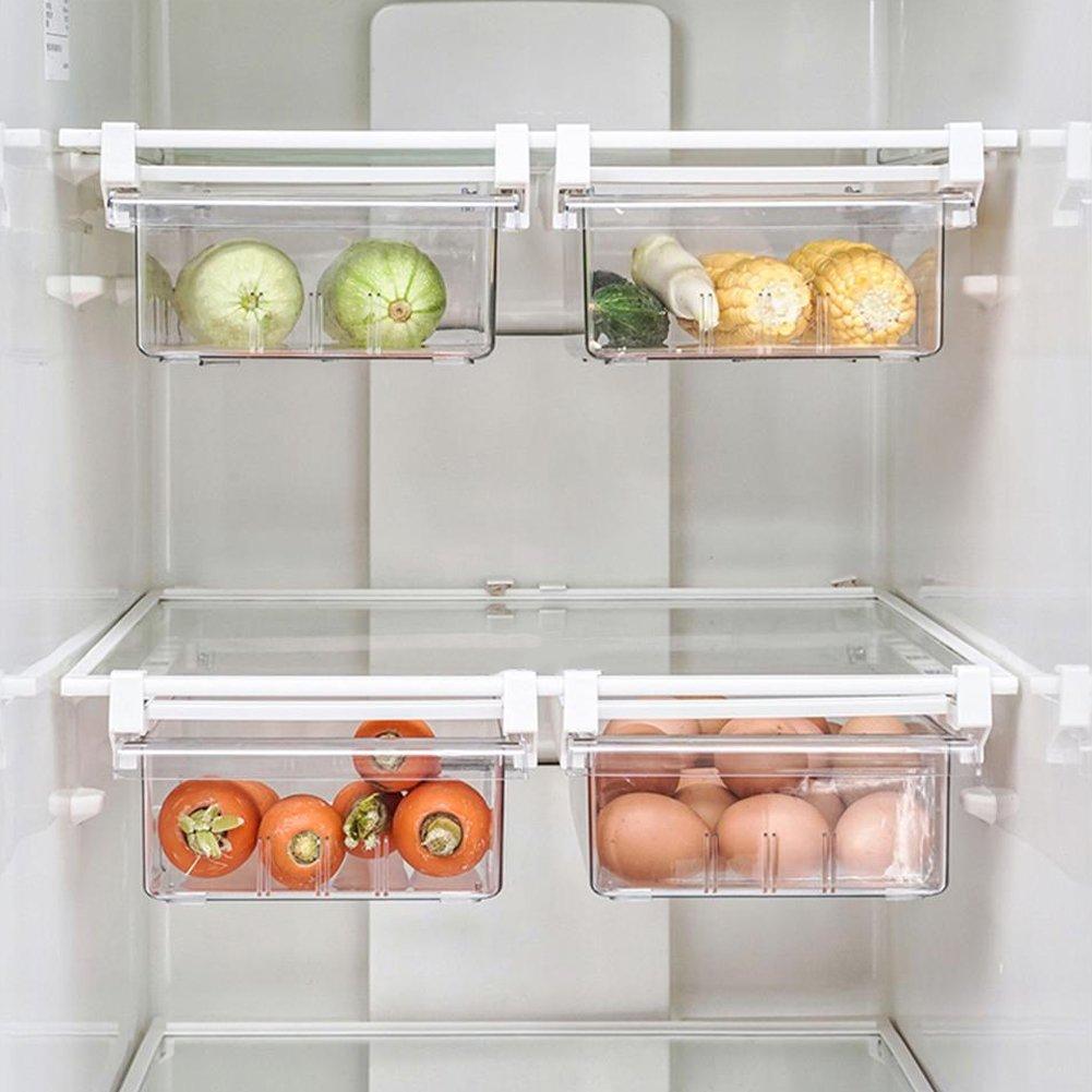 Clear - LIFE IDEAS - 2pcs Pull Out Fridge Drawer Organiser - 14
