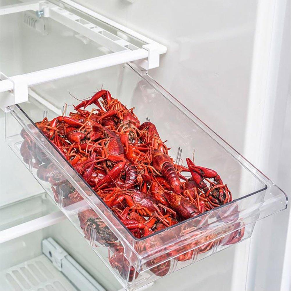 Clear - LIFE IDEAS - 2pcs Pull Out Fridge Drawer Organiser - 15
