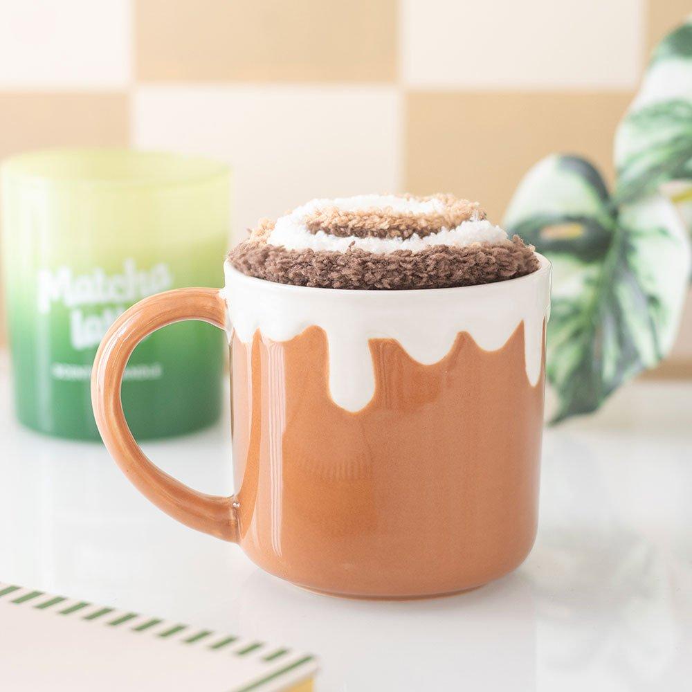 Brown - Something Different - Cinnamon Roll Mug and Socks Set - 1