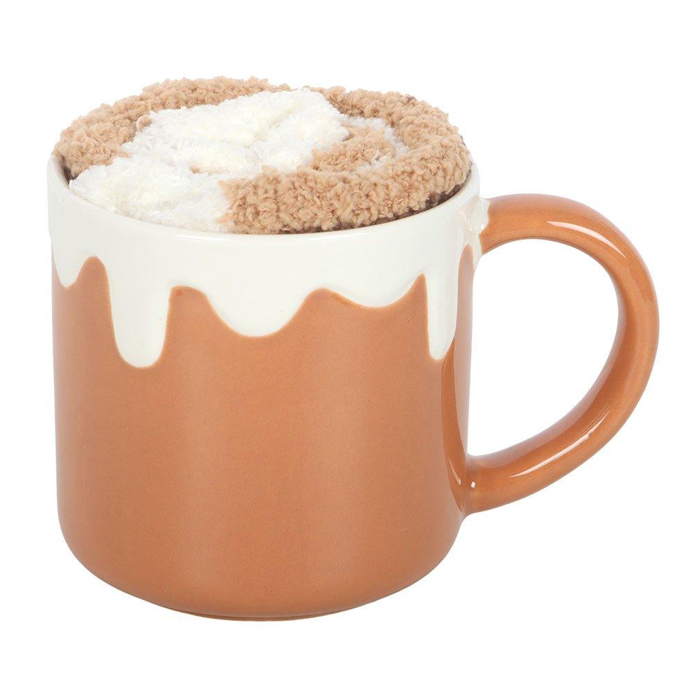 Brown - Something Different - Cinnamon Roll Mug and Socks Set - 4