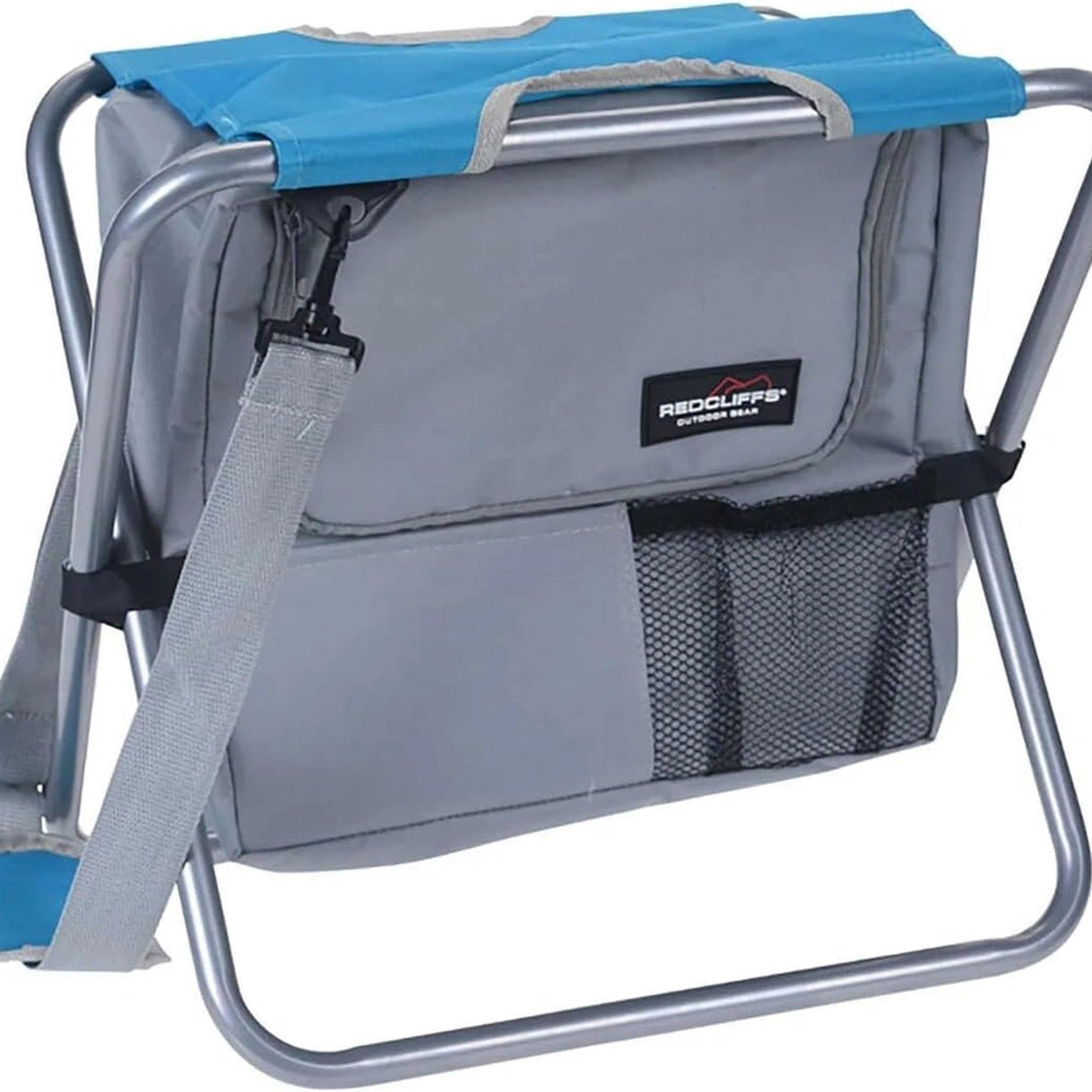 Blue - Redcliffs - Camping Stool Foldable with Coolerbag