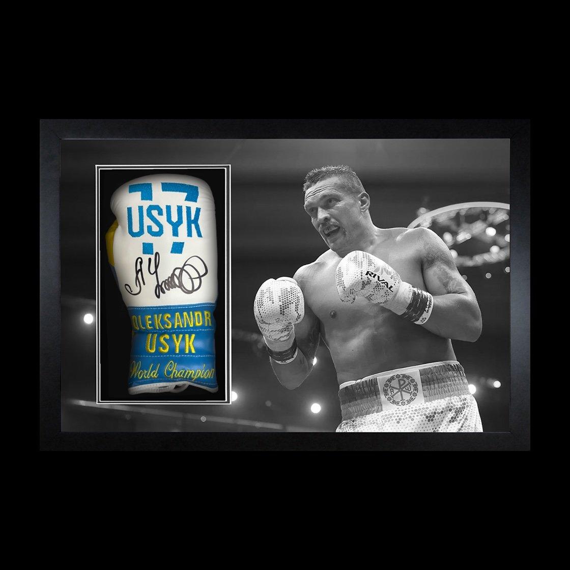 Blue - The Fan Cave - Oleksandr Usyk Signed Glove Iconic Frame #1 - 1