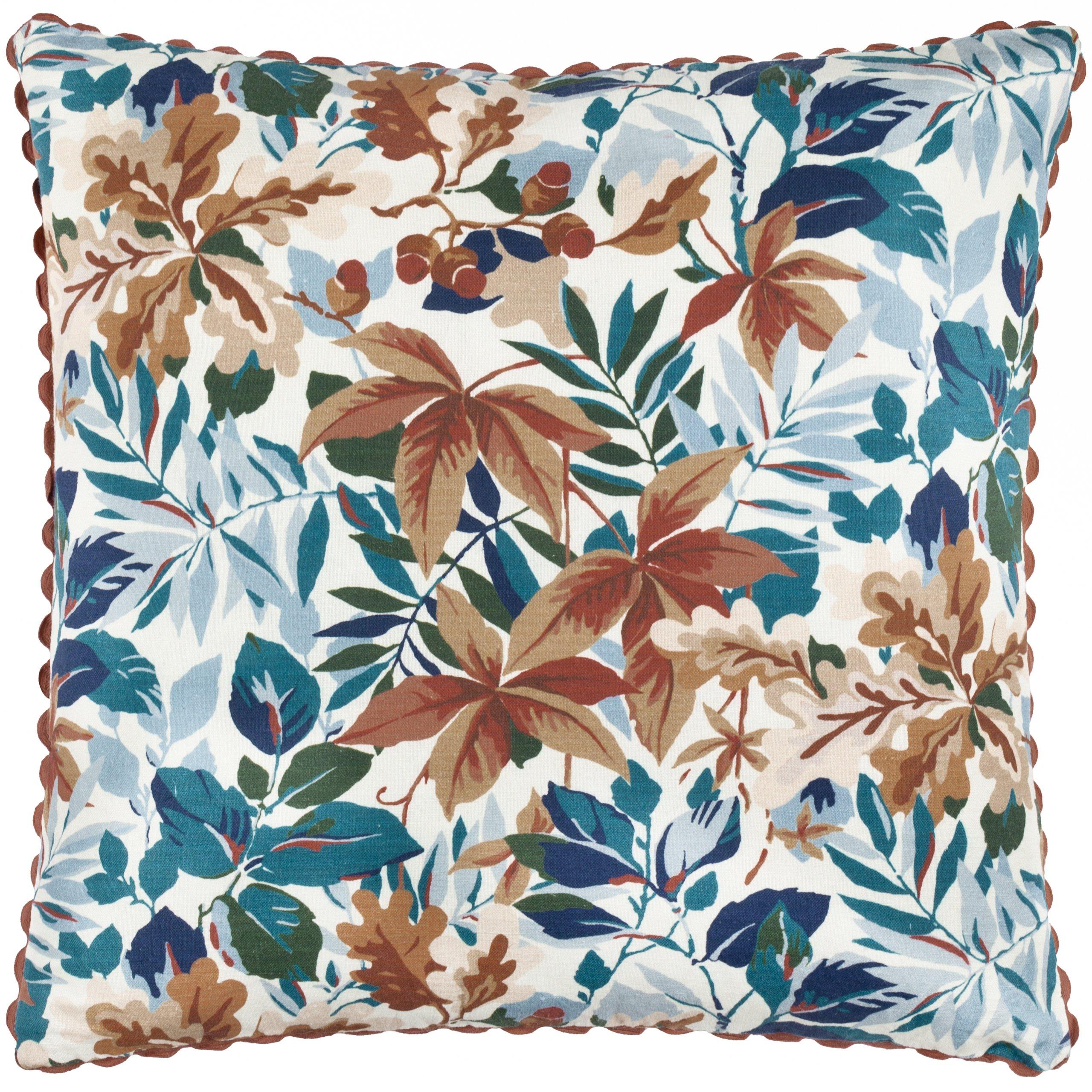 Russet/Ink - Sanderson - Robins Wood Printed Feather Filled Cushion - 3