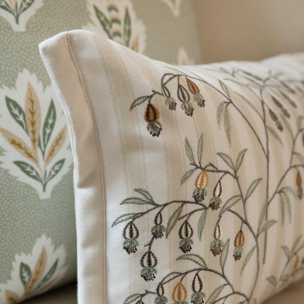 Linen - Sanderson - Chinese Lanterns Embroidered Feather Filled Cushio - 5