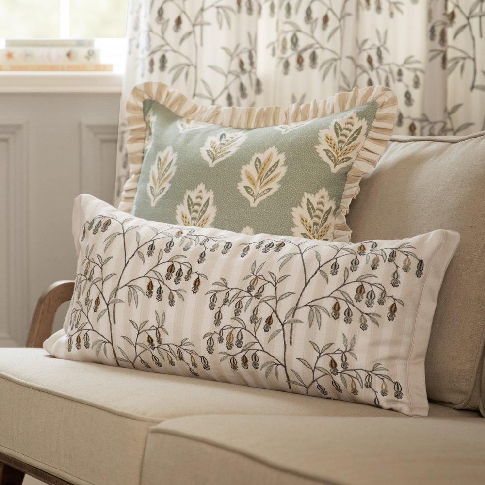 Linen - Sanderson - Chinese Lanterns Embroidered Feather Filled Cushio - 6