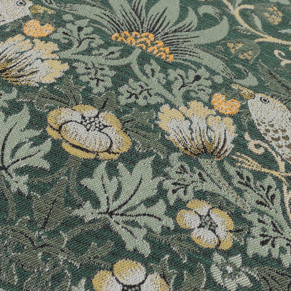 Forest Green - Morris and Co - Strawberry Thief Piped Jacquard Feather Filled Cus - 4