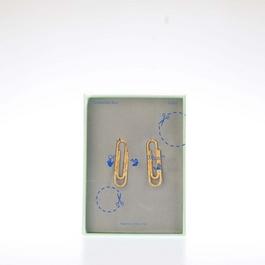 Off White Double Paperclip Earrings